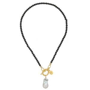 NEW SUSAN SHAW women's katie necklace in black